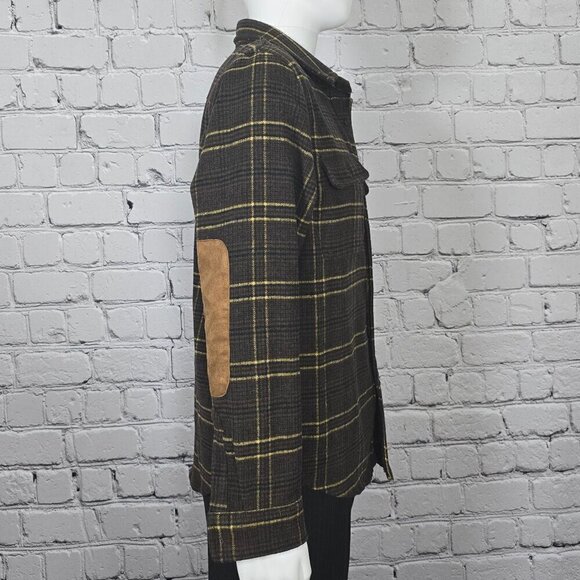 Lucky Brand Brown Plaid Wool Blend Workshirt, Men's Medium - Picture 3 of 9
